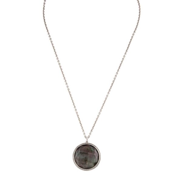 IPPOLITA STERLING SILVER 925 MOP & QUARTZ DOUBLET & DIAMOND PENDANT NECKLACE - Picture 5 of 7